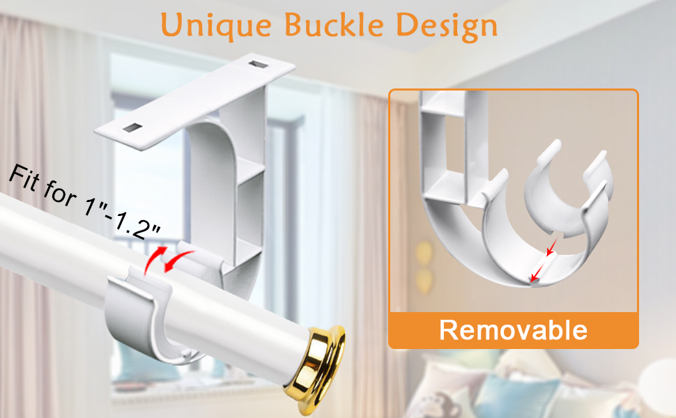 Ceiling Curtain Rod Brackets, Heavy Duty Curtain Rod Hooks