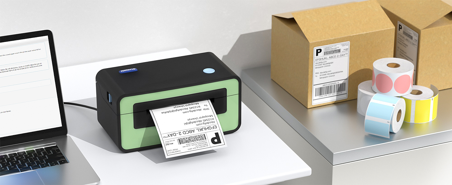 POLONO Sticker Printer, PL60 4x6 Label Printer for Shipping Packages, Thermal Shipping Label