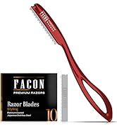 Facón Hair Razors for Cutting Hair - Professional Hair Styling Razor Kit with 11 Replacement Blad...