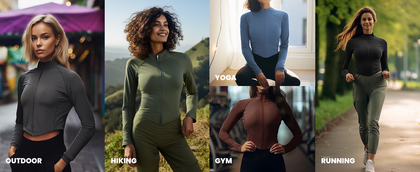 cropped workout jacket