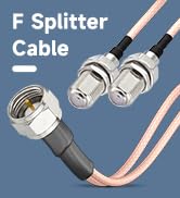 F-Type Splitter Cable F Male to F Dual Female Coax Splitter Cable TV Splitter Cable