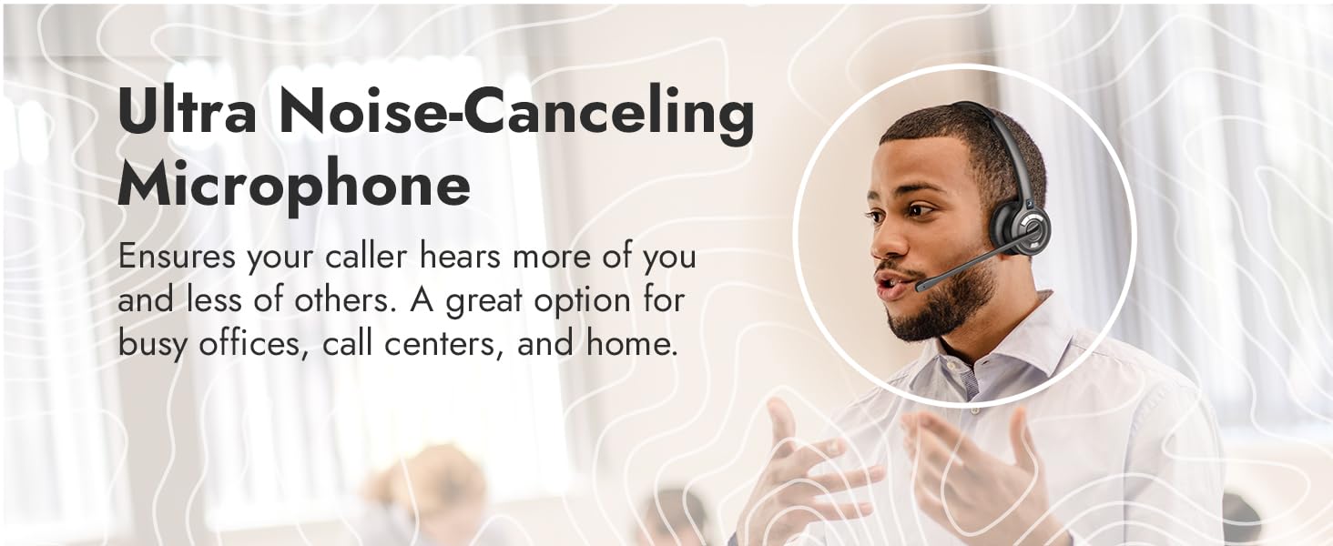 wireless headset with noise canceling microphone