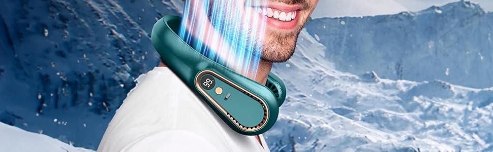 Personal neck fan that blows cold air
