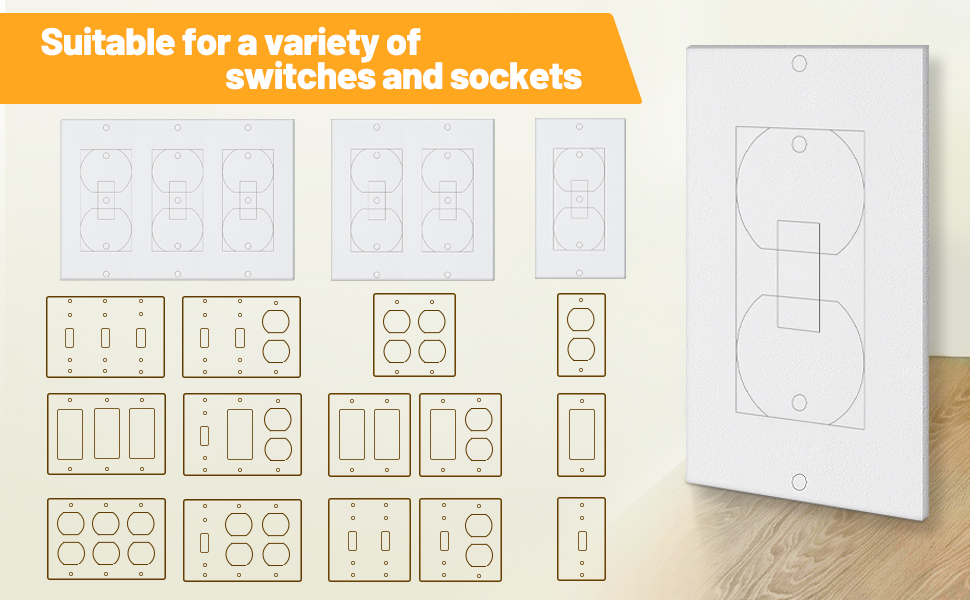 Wakhow 20 Pcs Wall Insulation Outlet Insulators Draft Sealers, 20 Pack