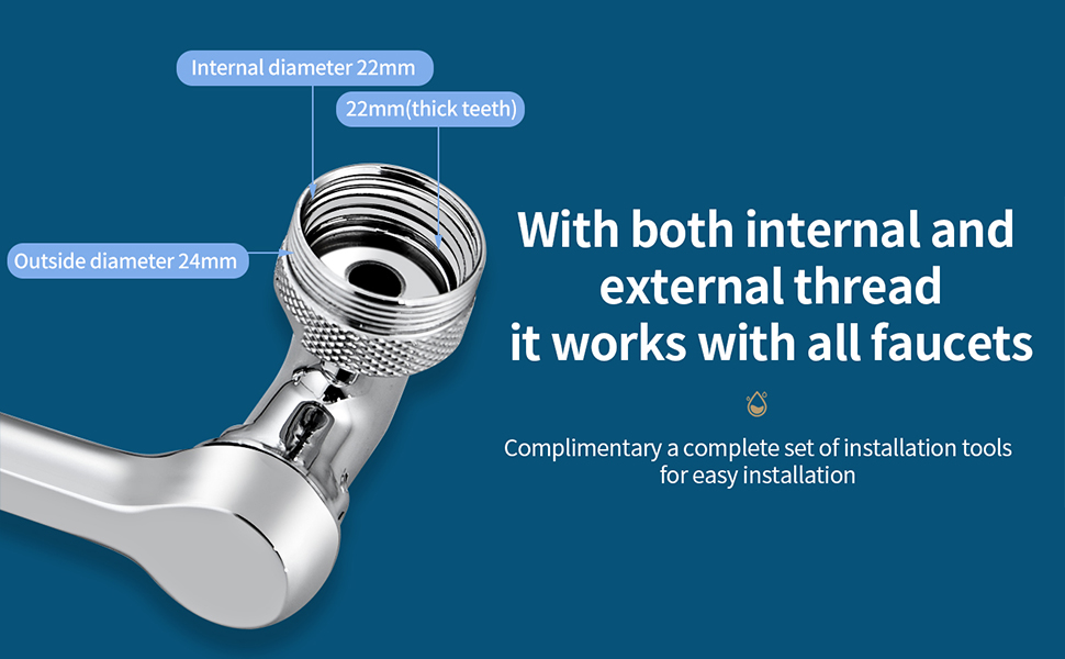 Tap Extension with Aerators, 1080 Degree Rotating Multifunctional