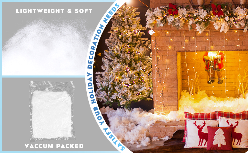 ANVAVO Artificial Christmas Snow Fluffy Fake Snow for Christmas Tree Table Fireplace