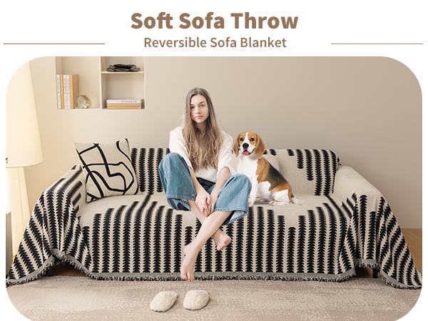 VanderHOME Copridivano Soffice Con Frange - Telo Decorativo 180x260 Cm Per Divano E Letto