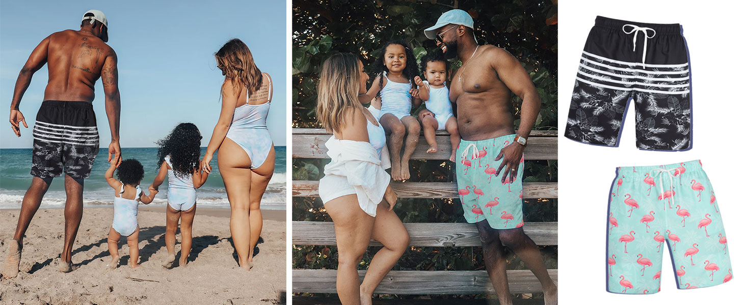 Men Swim Trunks with Compression Liner