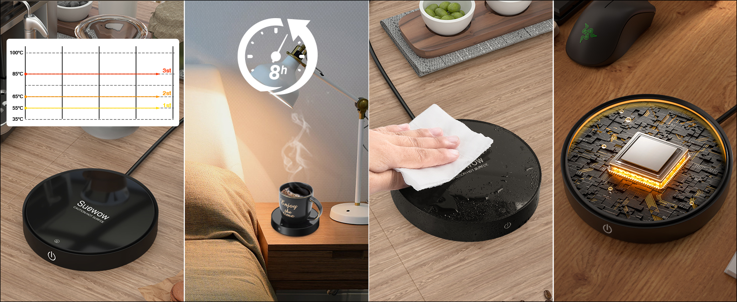 Suewow Coffee Mug Warmer and Smart Cup Warmer,Mug Warmer for Desk