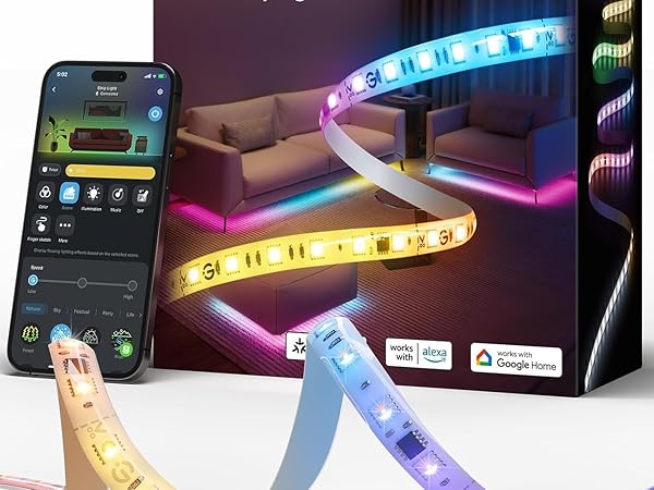 Amazon.com: Govee Smart RGBIC LED Strip Lights 65.6ft, Alexa