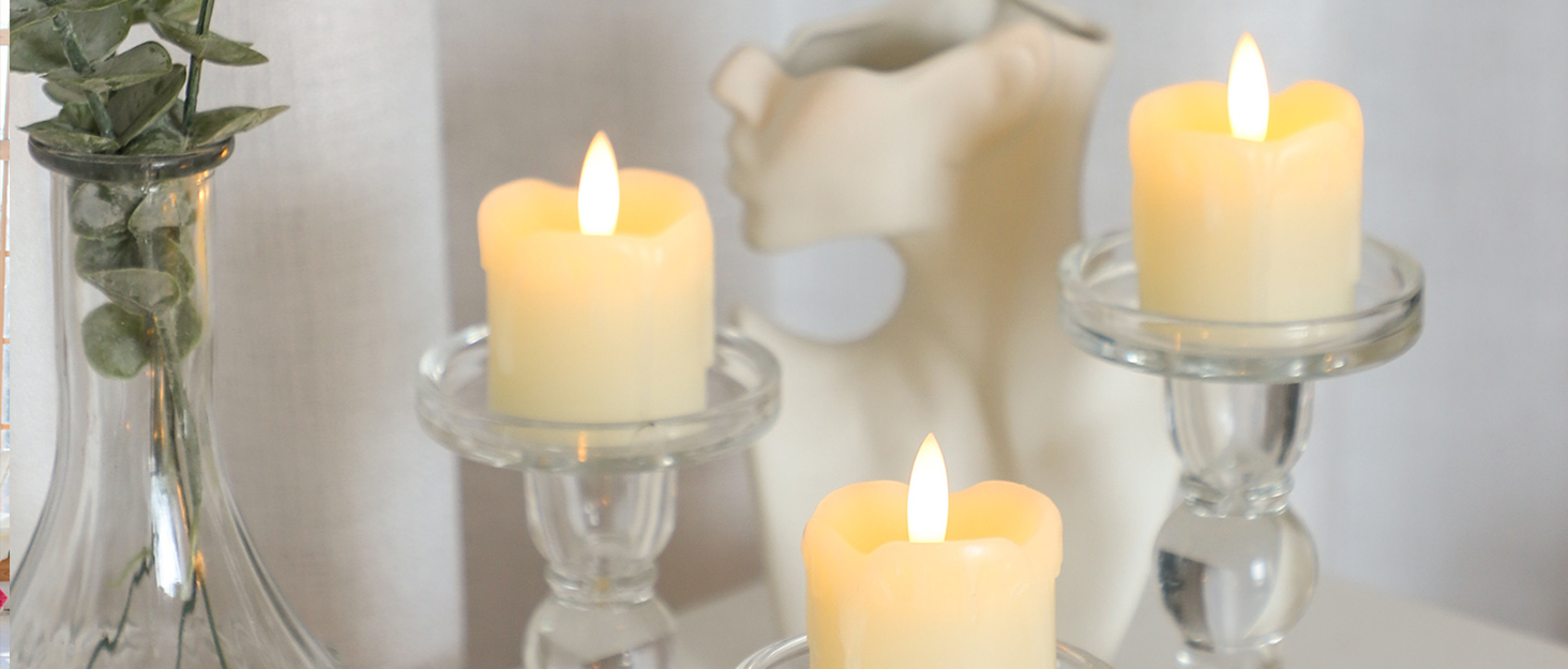 Lezonic Outdoor Flameless Battery Operated Candles with