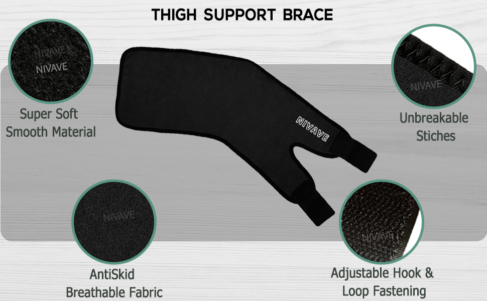 Nivave Thigh Adjustable Neoprene Brace Sprain Hamstring Quad Wrap
