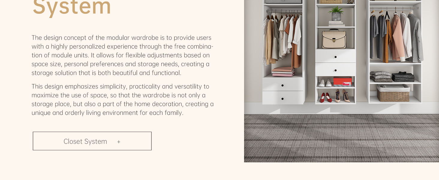 UrbEleg Walk in Closet System with Drawers, Closet