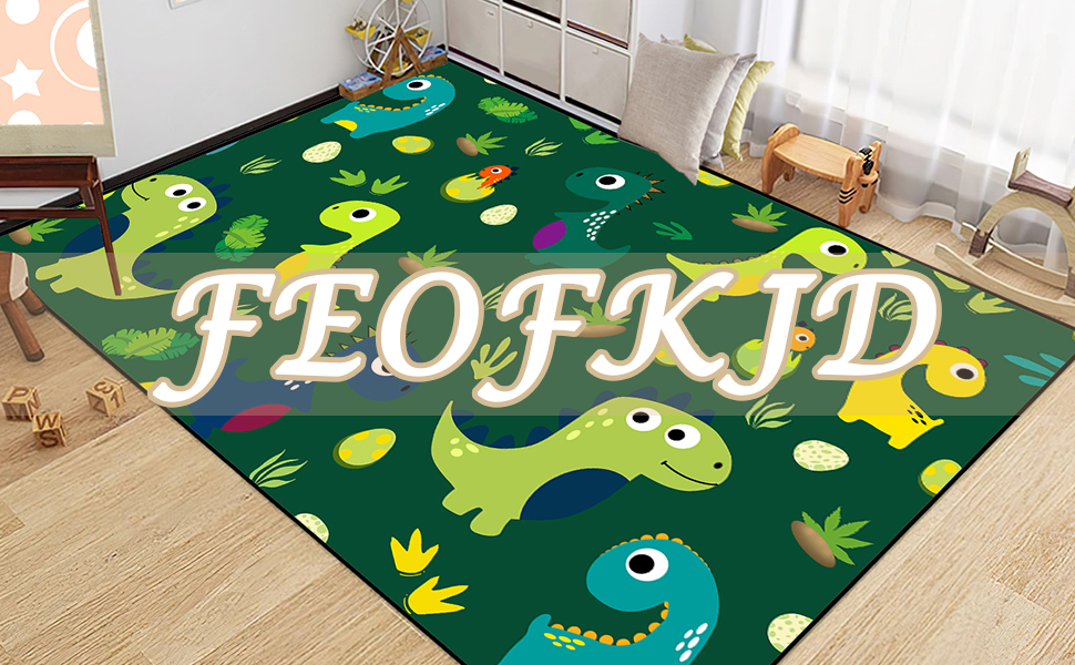 Dinosaur Area Rugs for Kids Cartoon Animal Patterns Carpet for Boys Bedroom Home