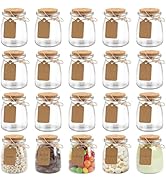 20 Pack Small Glass Jars with Cork Lids, 7 oz Glass Favor Jars Mini Yogurt Jars Gift Jars Clear P...