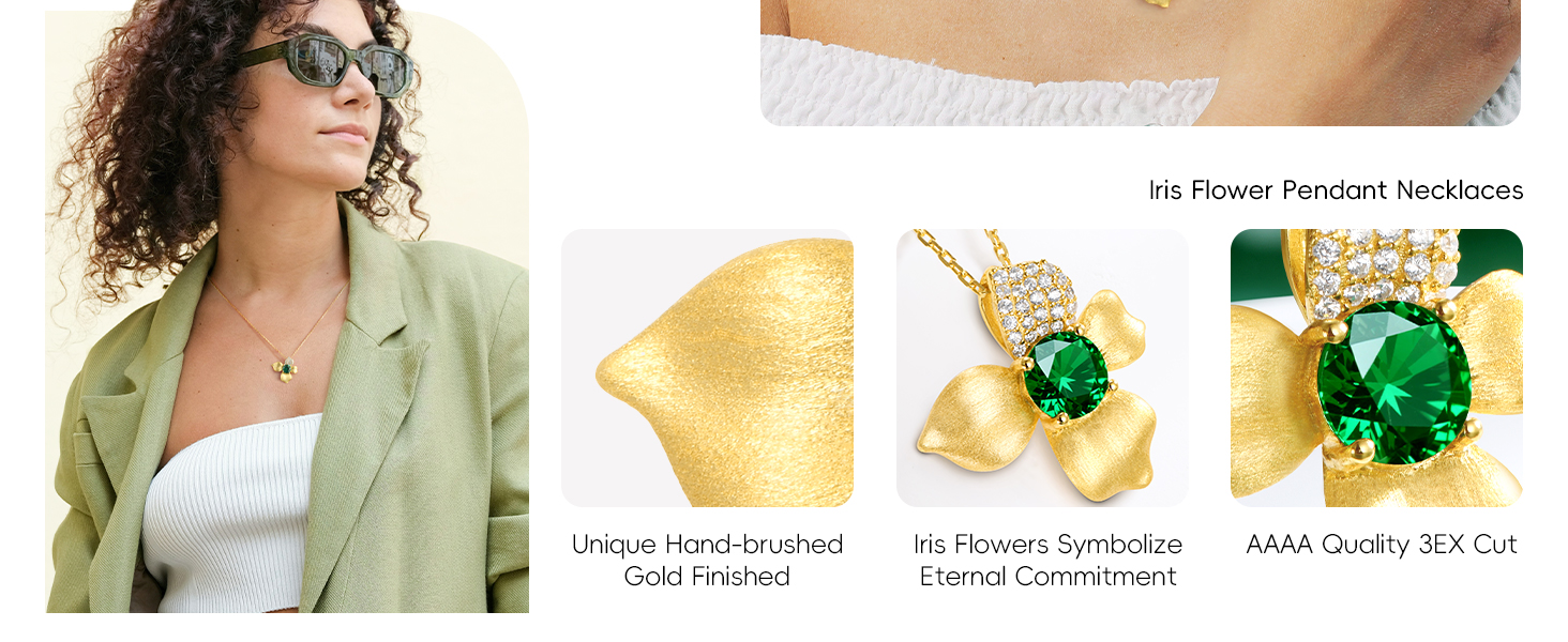 Emerald Pendant with Hairline Detailing