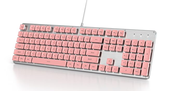 Amazon | ピンクのコンピュータキーボード、フルサイズタイプ