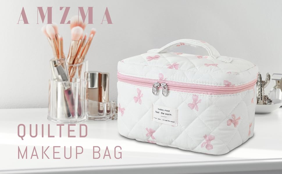 Amazon.com : AMZMA Makeup Bag, 3 PCS Quilted Makeup Bag