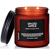 M&SENSE Spiced Apple Scented Candle, 11.6oz Natural Soy Wax Candle for Home Decor, 2 Wick Jar Can...