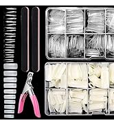 1000PCS Square Nail Tips for Acrylic Nails Professional, Fake Clear Natural Acrylic Short Square ...