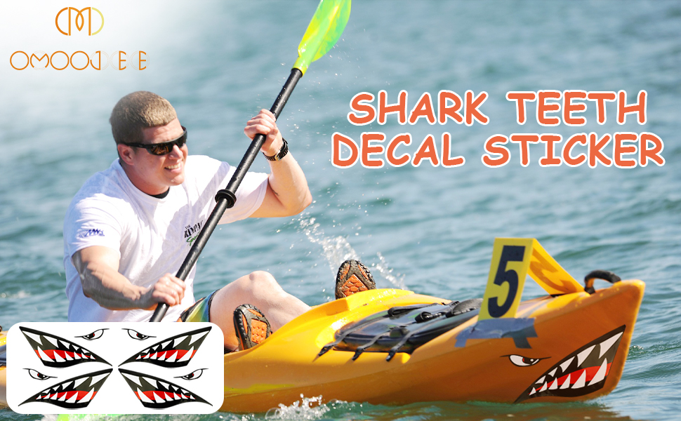 KAYAK DECAL SHARK TEETH STICKER 