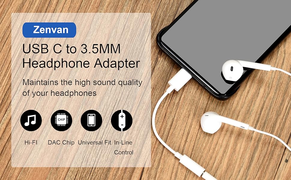 zenvan usb c headphone adapter