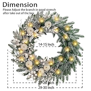 Amazon.com: WANNA-CUL Pre-Lit 30 Inch Large Christmas Wreath for
