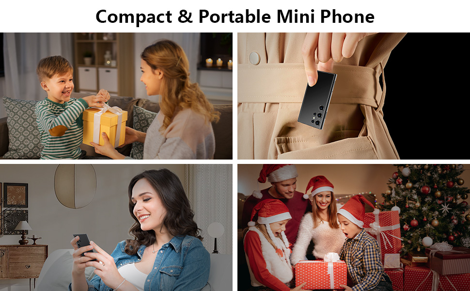 Mini Smartphone 3G Unlocked Mini Phone Kid's Smartphone 3.0'' HD Touch Screen World's Smallest 1000mAh Battery Dual SIM Little Mobile Phone with Face ID Pocket Child Cellphone 2GB+16GB Black 28 mini phone