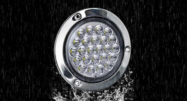 round tail light 4Inch 24LED white reverse backup lights with Stainless Steel Chrome Bezel