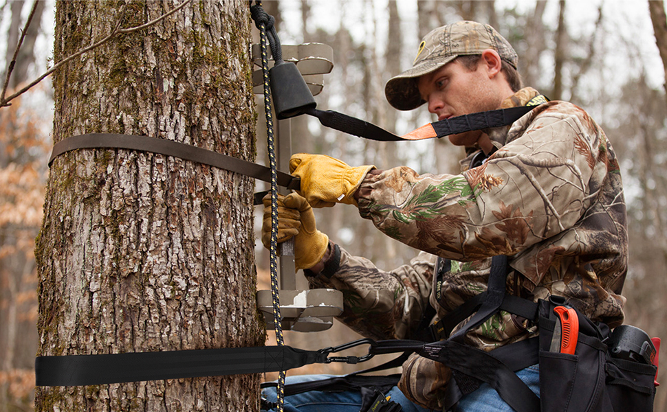 TOBWOLF Heavy Duty Lineman Belt Climbing Strap for Hunting, Adjustable Hanging Tree