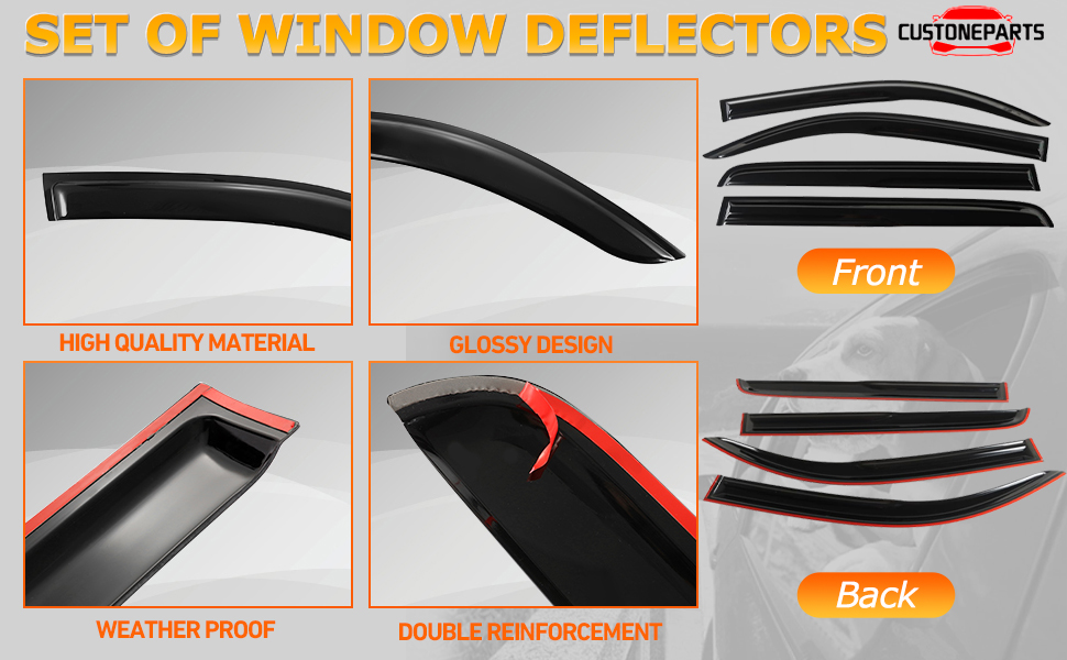 Window Visors Shade Sun Rain Guards