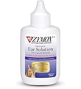 Zymox Enzymatic Ear Solution with 0.5% Hydrocortisone for Cats & Kittens, 1.25 oz. – Cleans & Ref...