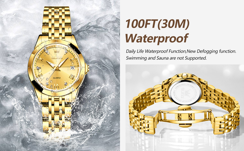 OLEVS Gold Watch for Women Diamond Bracelets for Women's