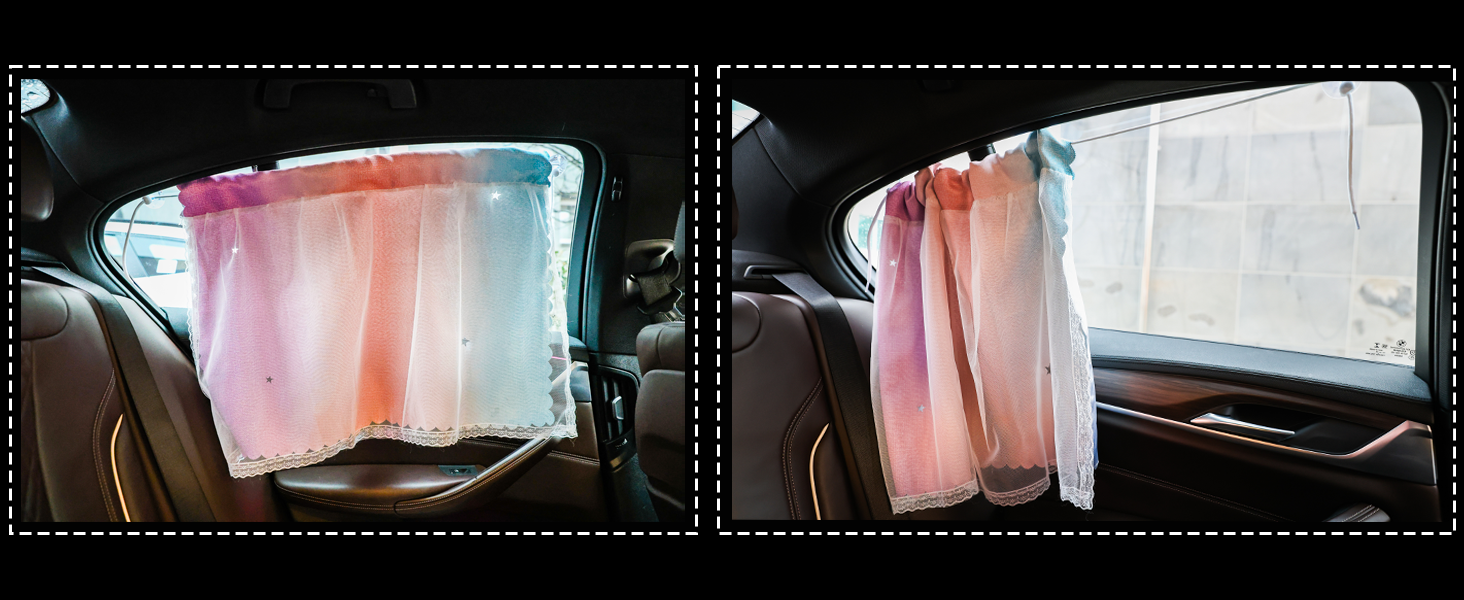 Simply slide the curtain to one side when you want to enjoy the view outside.