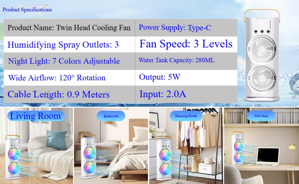 Mini Air Conditioner Humidifier Bedroom Artic Cooler Usb Fan Desktop