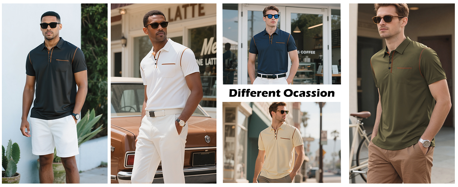 Men's Slim Fit Polo Shirt Classic Short Sleeve Polo Shirts