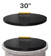 30” Round Fire Pit Lid – Powder Coated fire pit cover round metal for Outdoor Fireplace -16 Gauge...