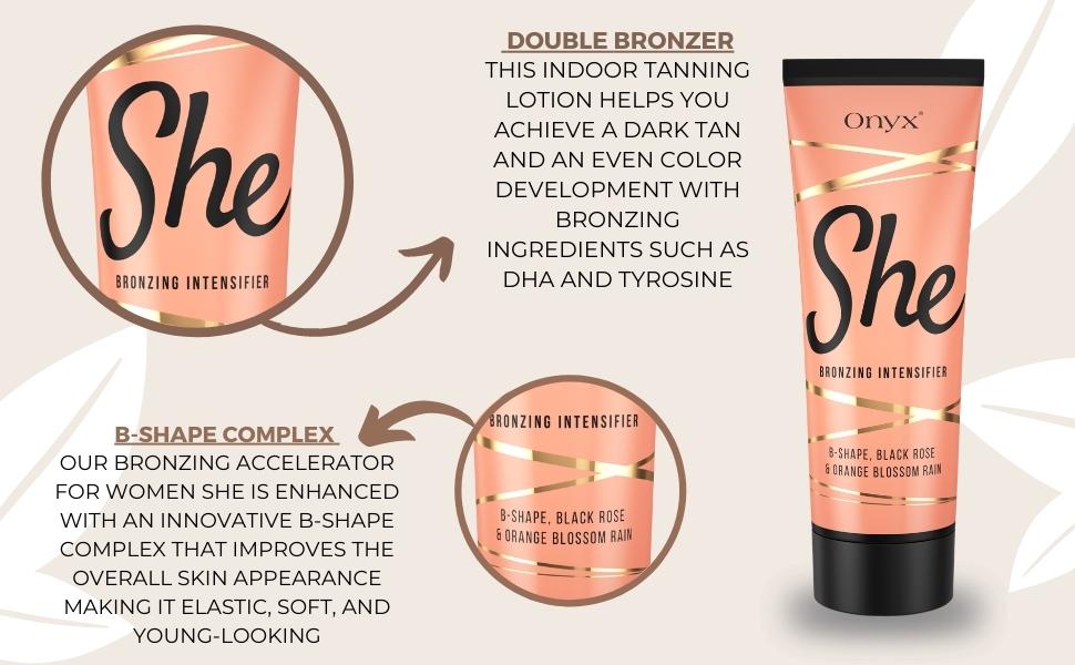Onyx SHE Sunbed Cream for Women Tanning Accelerator & Bronzer Cream