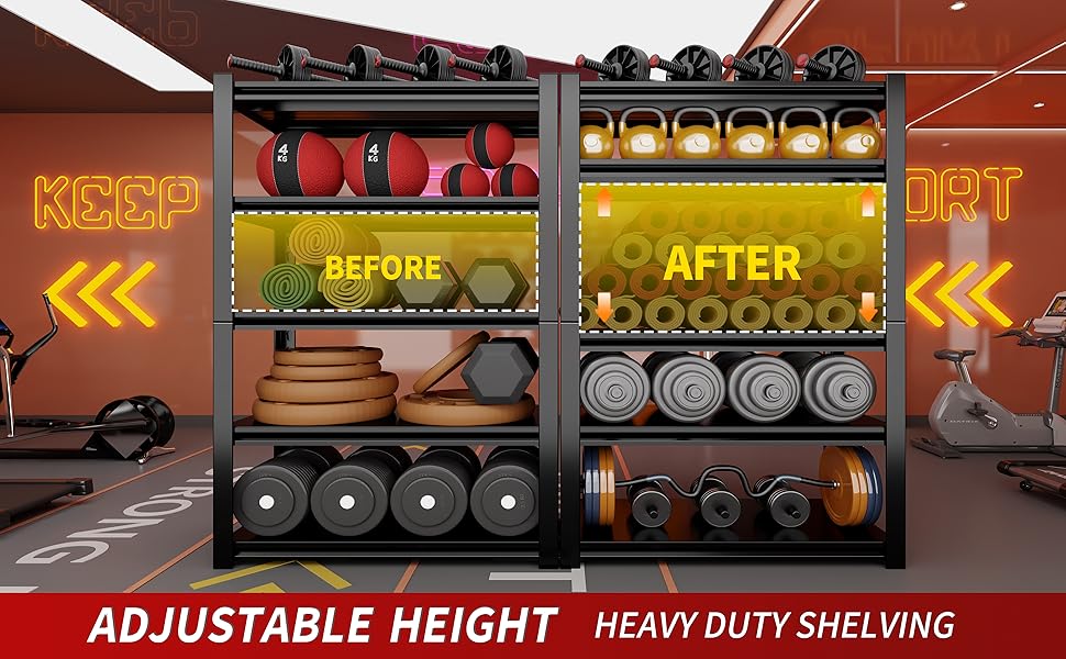 Adjustable height heavy duty shelving