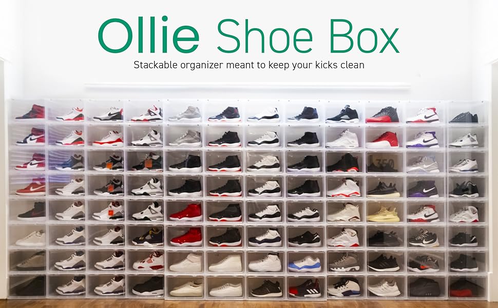 OLLIE XL Shoe Storage Boxes Foldable and Stackable Shoe Storage
