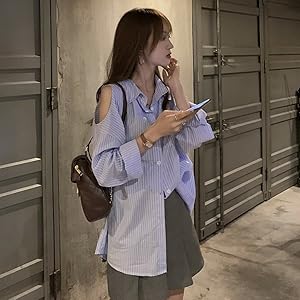 AKIKOAOKI ストライプオフショルダーブラウス AKIKOAOKI/(アキコアオキ)】bra off-shoulder 02/ストライプオフ