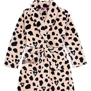 Barbie Womens Leopard Print Dressing Gown 
