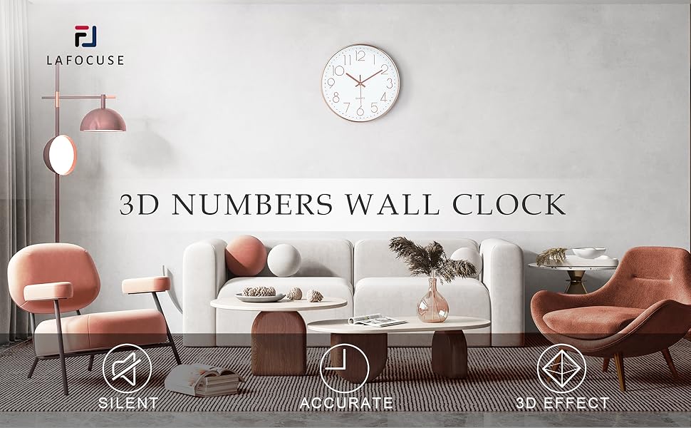 Rose gold wall clock