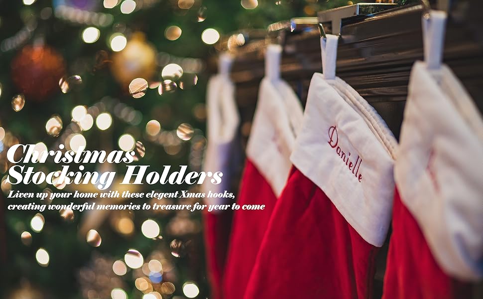 Keello Christmas Stocking Holder for Mantle Hooks Hangers