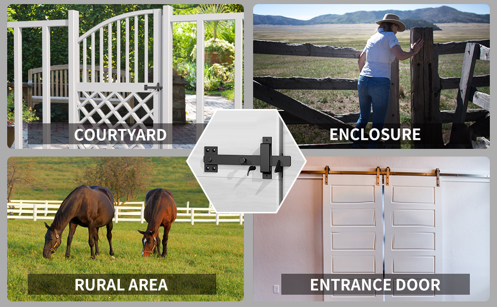 Bdmetals Gate Latch Heavy Duty for Wooden Fence, Aluminum Double Side Swinging Door