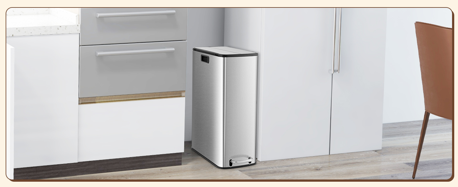 Amazon.com: Goplus 12 Gallon Stainless Steel Trash Can, Kitchen Waste