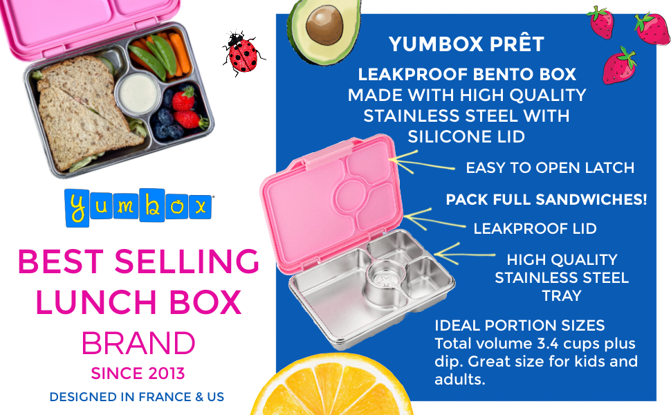 Yumbox Pret leakproof stainless steel bento box for kids