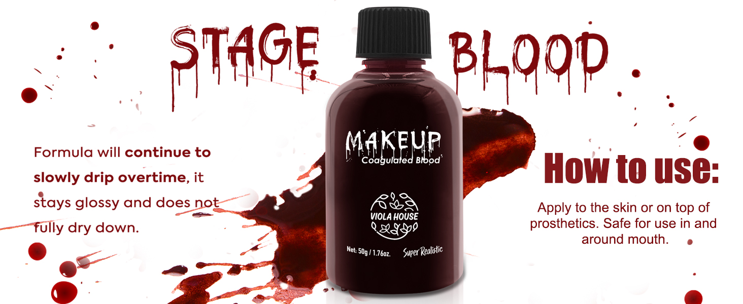 Makeup Coagulated Blood,Professional Realistic Fake Blood Special Effect for Halloween