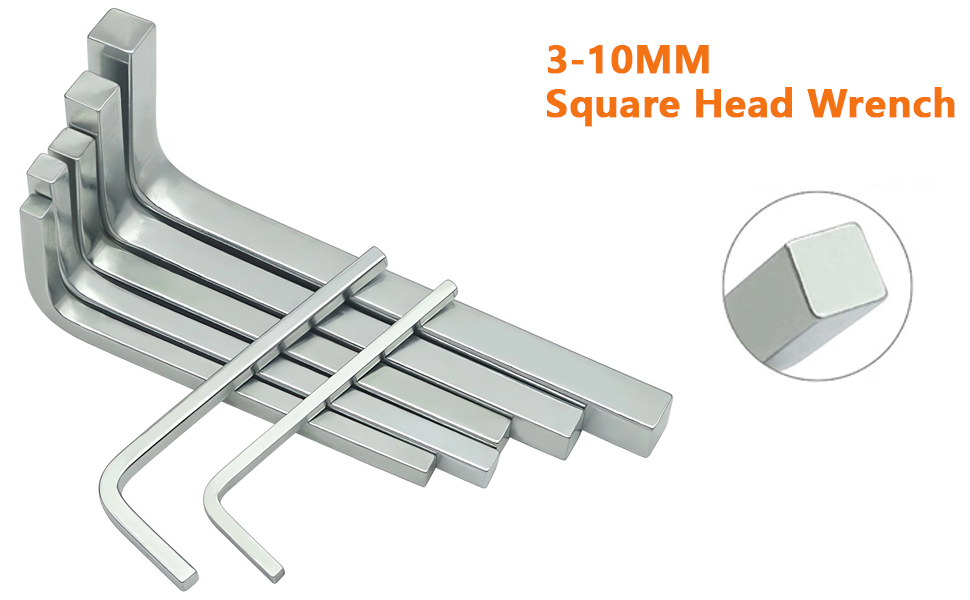 YEIXCIKA 4Pcs Square Head Wrench Set, L Shaped Square Head Wrench 3mm