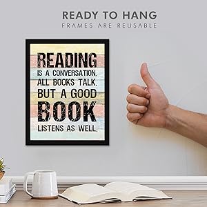 Book quotes framed posters 